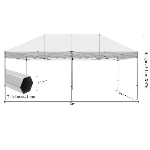 Camping Polygonal Aluminum Marquee Tent 3*6